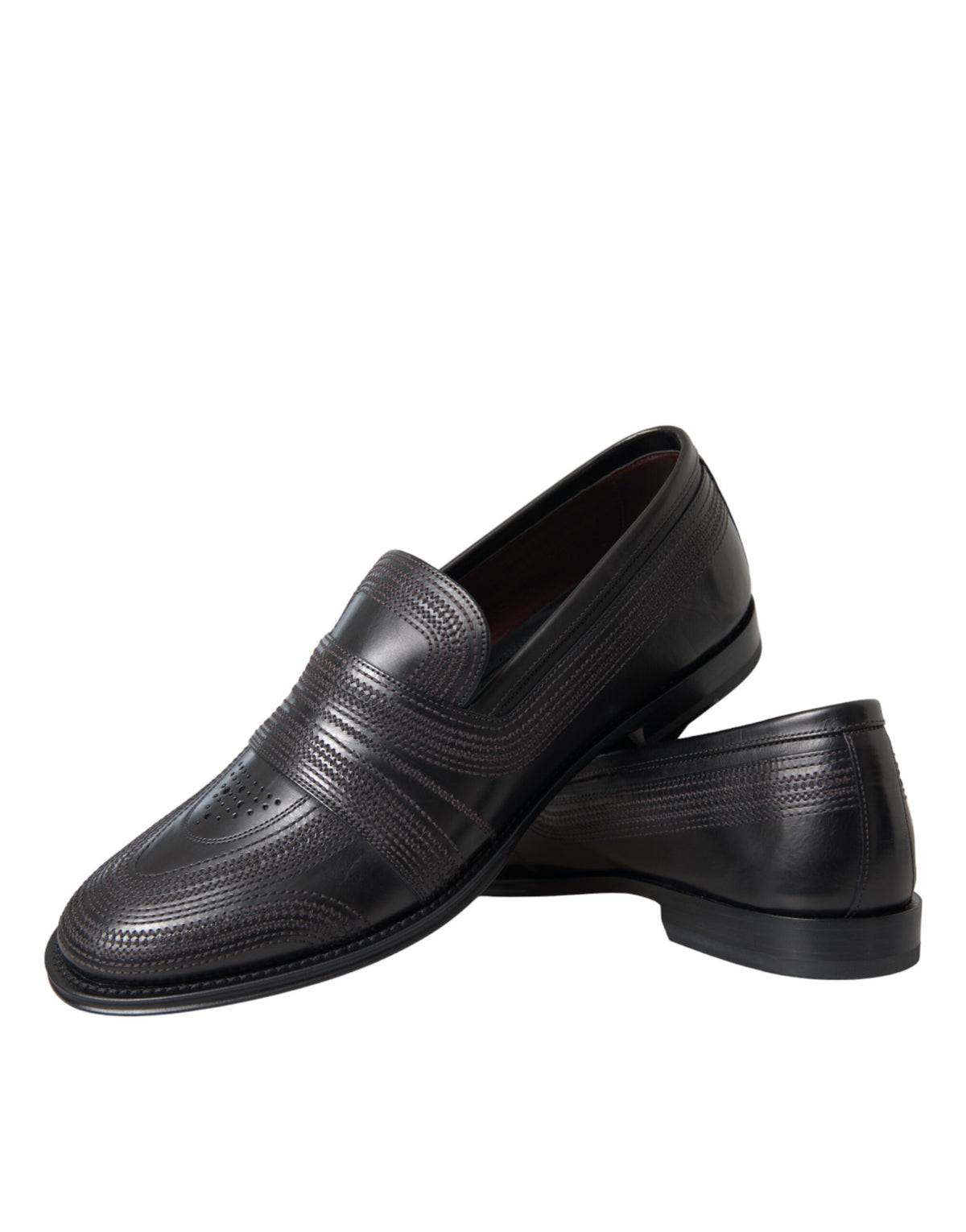 Dolce & Gabbana Men's Calfskin Leather Loafer Shoes - Black Brown