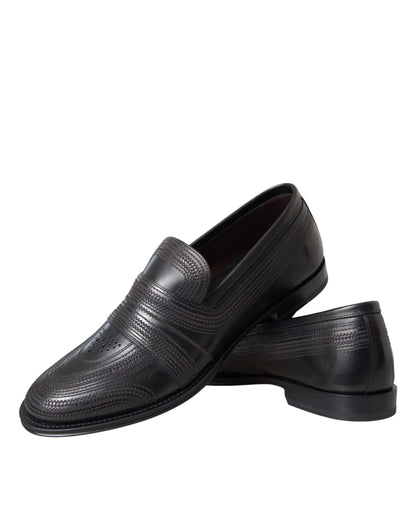 Dolce & Gabbana Men's Calfskin Leather Loafer Shoes - Black Brown