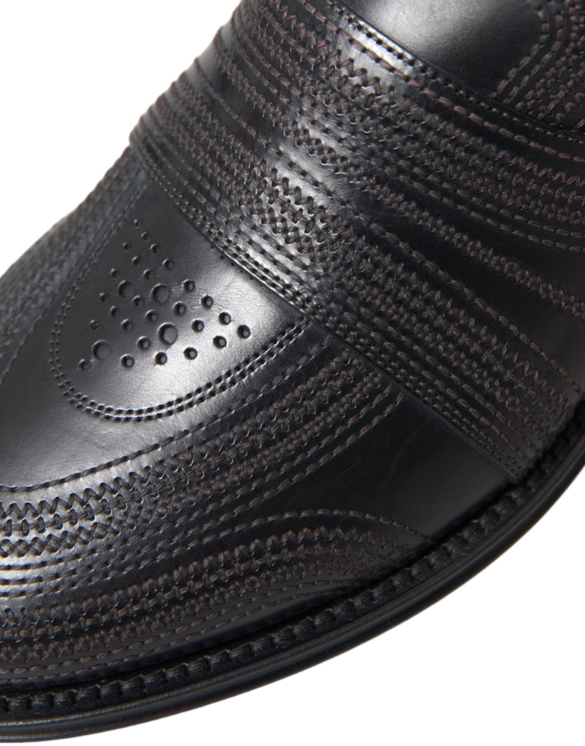 Dolce & Gabbana Men's Calfskin Leather Loafer Shoes - Black Brown