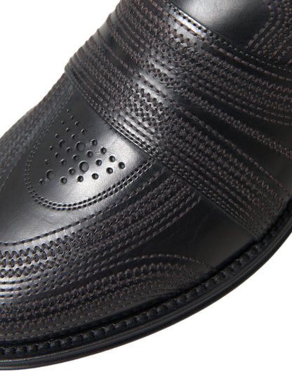 Dolce & Gabbana Men's Calfskin Leather Loafer Shoes - Black Brown