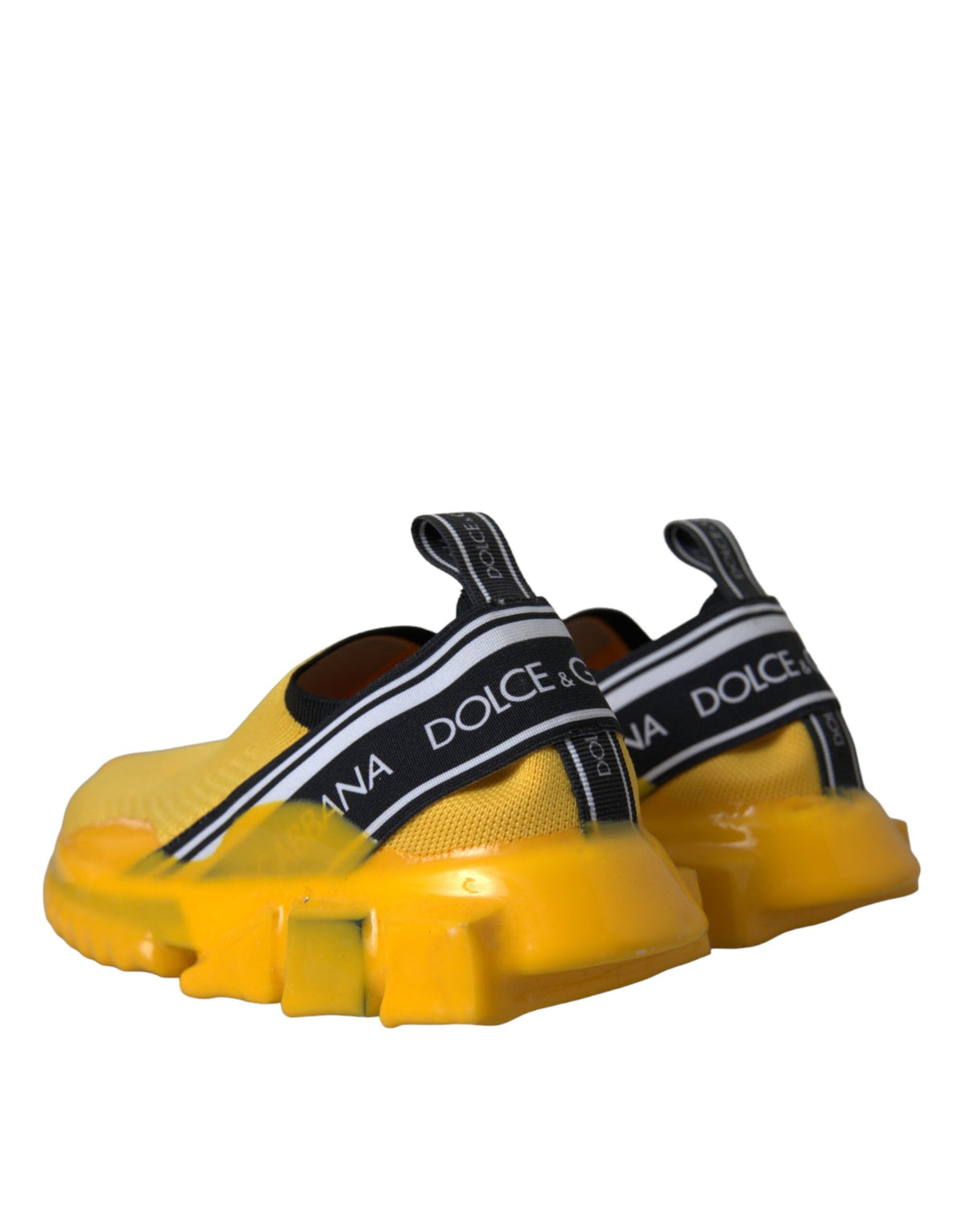 Dolce & Gabbana Women's Slip On Nylon Polyester & Viscose Sneakers - Black Yellow