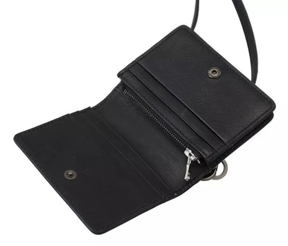 Dolce & Gabbana Leather Metal Wallet - Black Silver