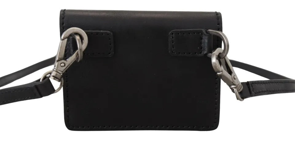 Dolce & Gabbana Leather Metal Wallet - Black Silver