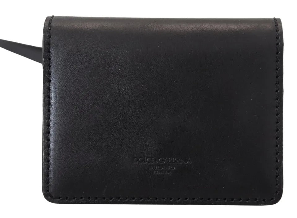 Dolce & Gabbana Leather Metal Wallet - Black Silver