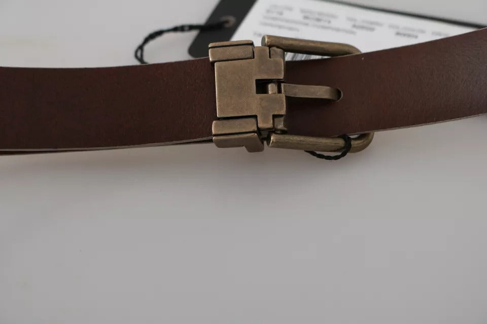 Dolce & Gabbana Caiman Leather Belt - Beige Gold