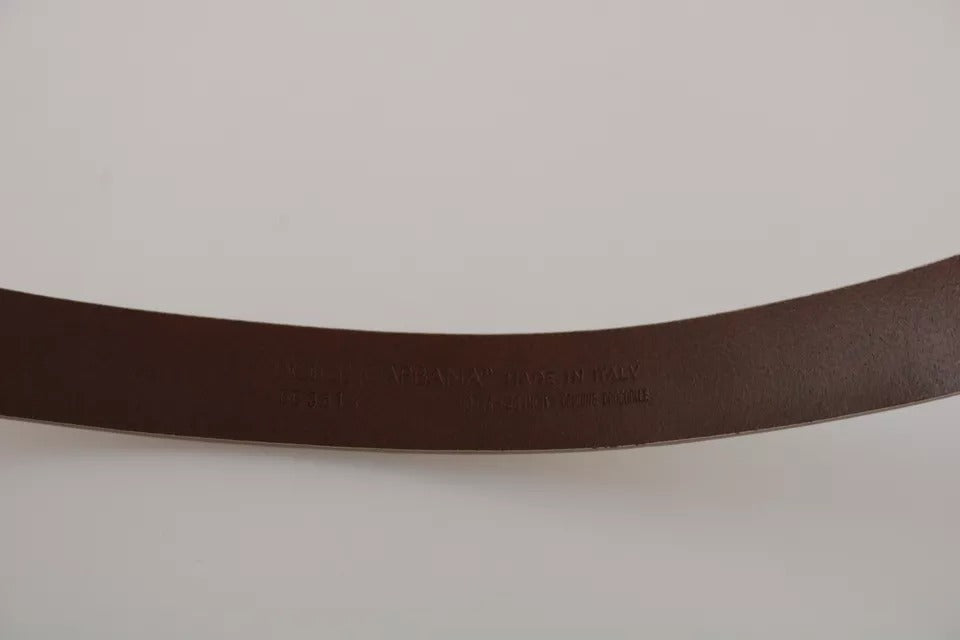Dolce & Gabbana Caiman Leather Belt - Beige Gold