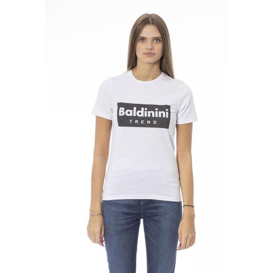 Baldinini Trend Women's White Cotton Logo T-Shirt