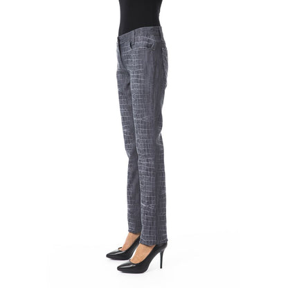 Black Byblos Women's Croc Prints Viscose Pants