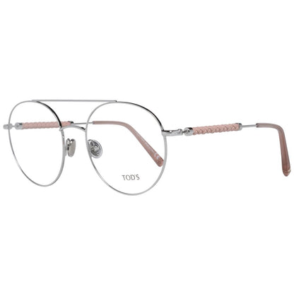Eyeglasses Frames by Tod's for women in and silver showcases an refined full-frame frame design featuring a sophisticated silver coloured frame for an refined and refined aesthetic.