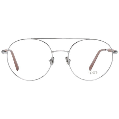 Eyeglasses Frames by Tod's for women in silver features an refined silhouette, showcasing a sophisticated silver coloured frame and refined full-frame frame design for a refined look.