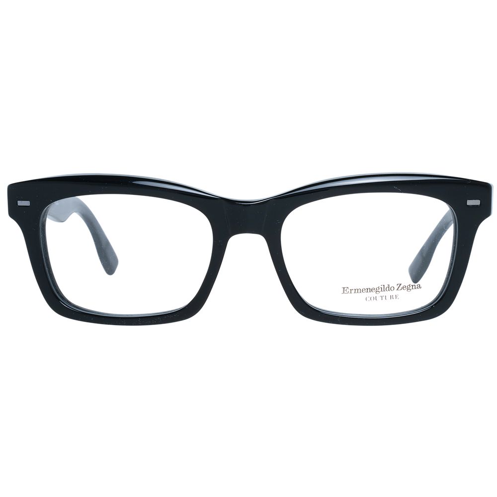 Eyeglasses Frames by Ermenegildo Zegna for men in plastic and black showcases an refined full-frame frame design featuring a sophisticated black coloured frame for an refined and refined aesthetic.
