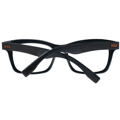 Eyeglasses Frames by Ermenegildo Zegna for men in plastic and black showcases a refined silhouette, detailed with a black coloured frame finish and a sophisticated full-frame frame design.