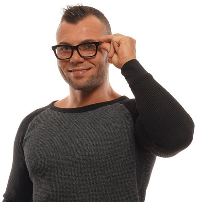 Eyeglasses Frames by Ermenegildo Zegna for men in plastic black showcases a reflective silhouette, artfully incorporating a sophisticated black coloured frame with a distinct full-frame frame design.