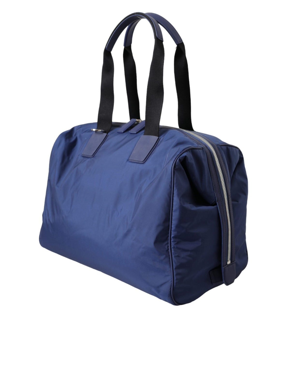 Dolce & Gabbana Calfskin Leather Nylon Travel Duffel Bag - Black Blue