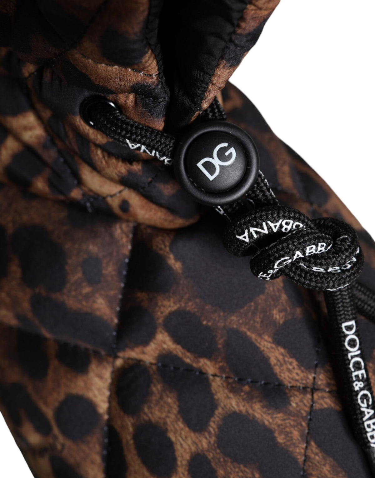 Dolce & Gabbana Men's Nylon & Rubber Ankle Boots - Brown Leopard Print Patterned