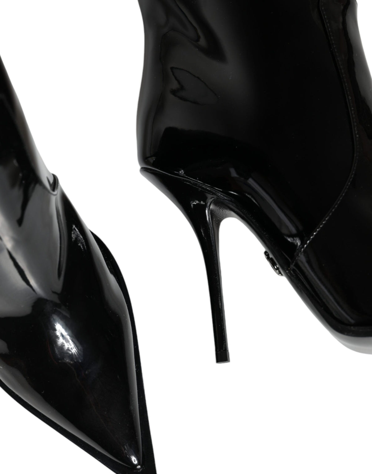 Dolce & Gabbana Women's Patent Calf Leather Cotton & Polyurethane High Knee-High Boots - Black
