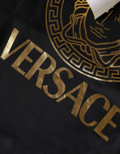 Versace Medusa Men's Cotton Sweatshirt Hoodie - Black Print