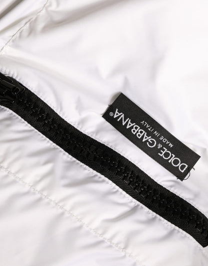 Dolce & Gabbana Women's White Puffer Quilted Full Zip Coat Jacket
