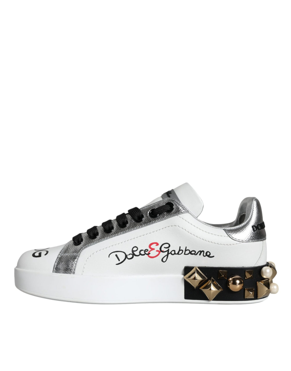 Dolce & Gabbana Women's Low Top Leather & Rubber Sneakers - White Floral
