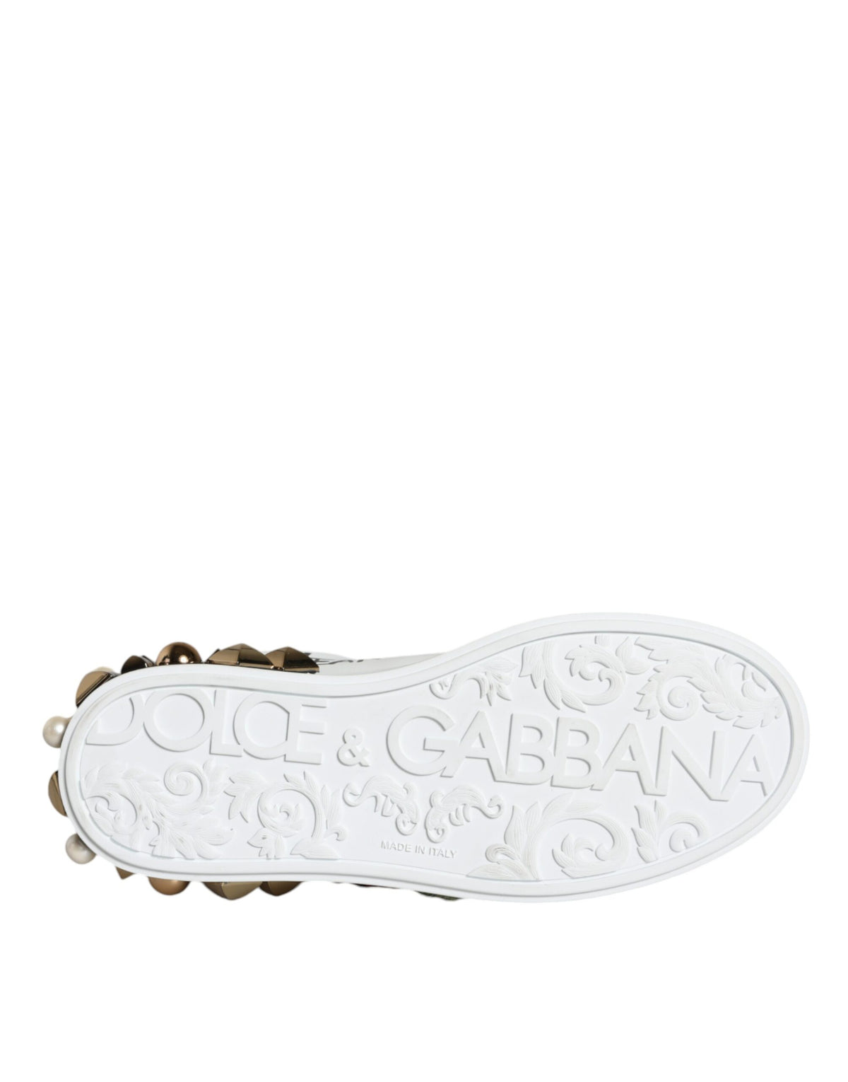 Dolce & Gabbana Women's Low Top Leather & Rubber Sneakers - White Floral