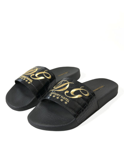 Black Luxury Hotel Beachwear Sandals Shoes