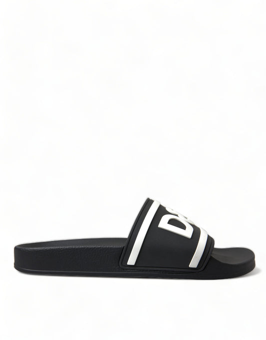Black Rubber Sandals Slippers Beachwear Men Shoes