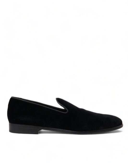 Black Velvet Loafers Formal Shoes