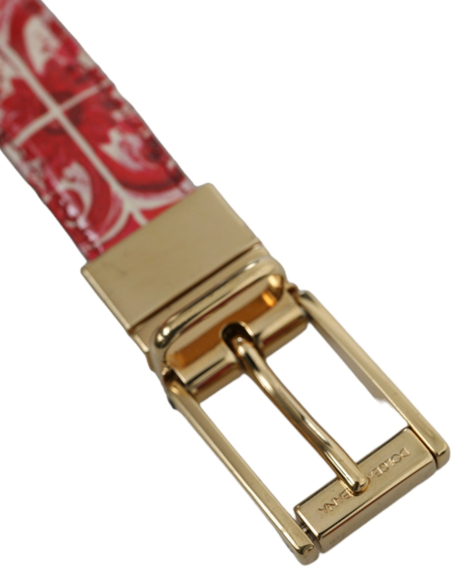 Elegant Red Calfskin Waist Belt