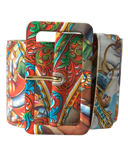 Elegant Multicolor Fabric Waist Belt