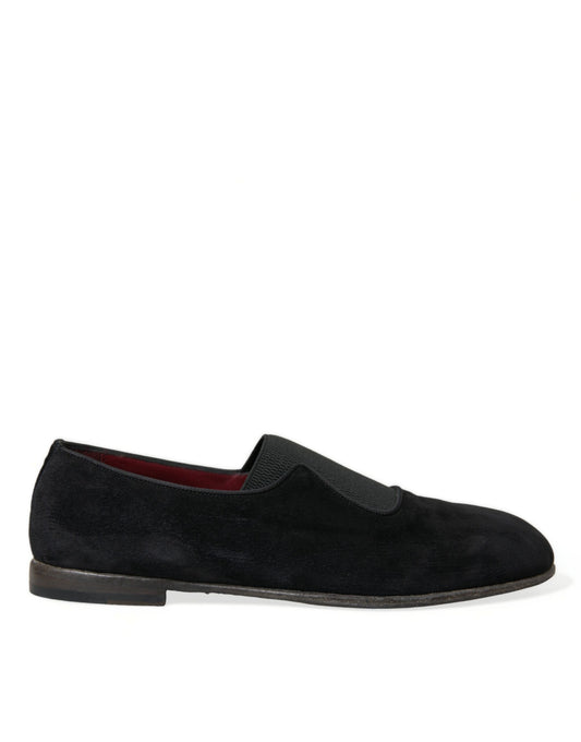 Black RUNWAY Velour AMALFI Loafers Shoes