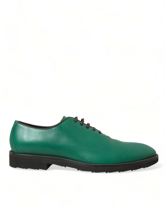 Green Leather Lace Up Oxford Dress Shoes