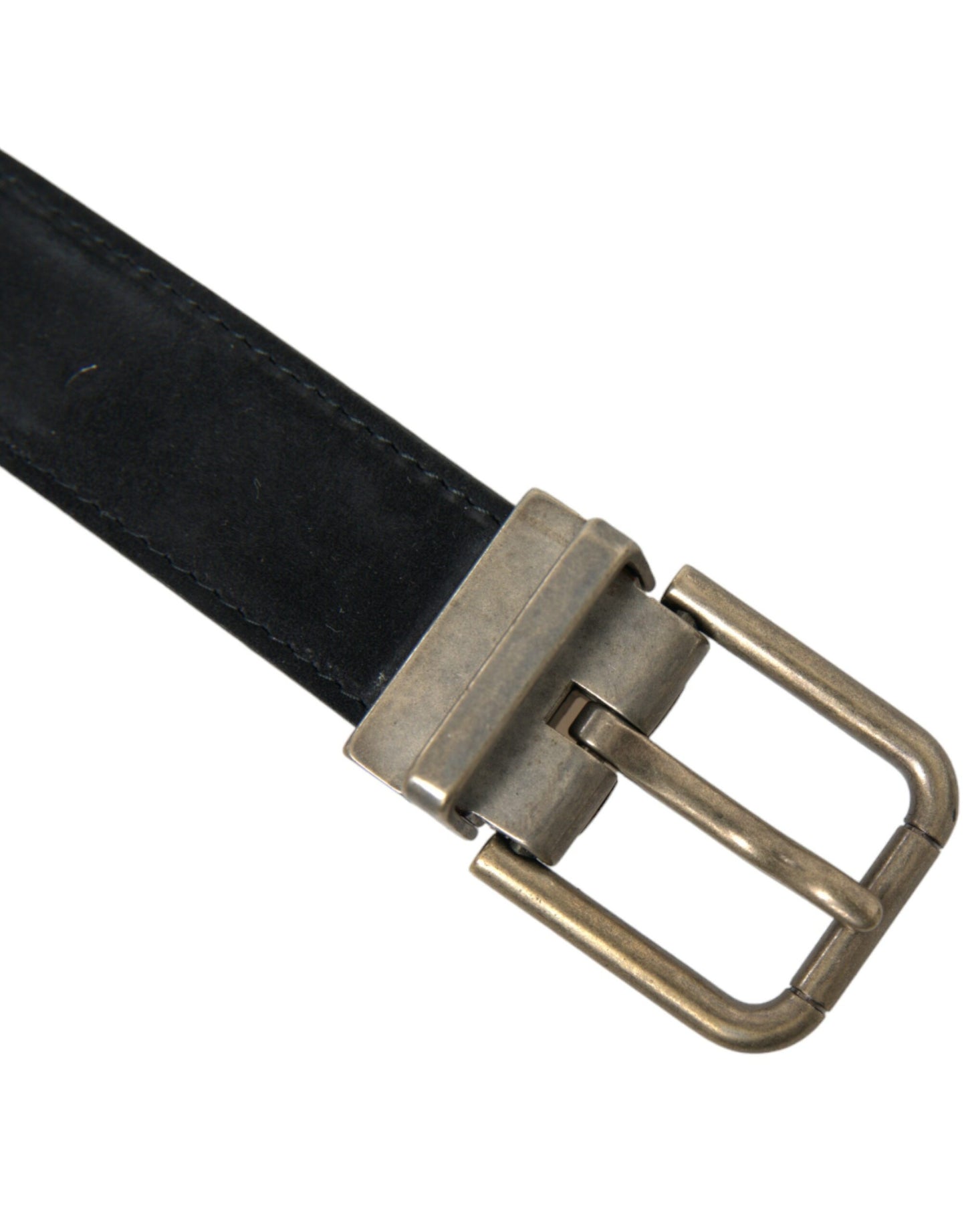 Black Suede Leather Gold Metal Buckle Belt