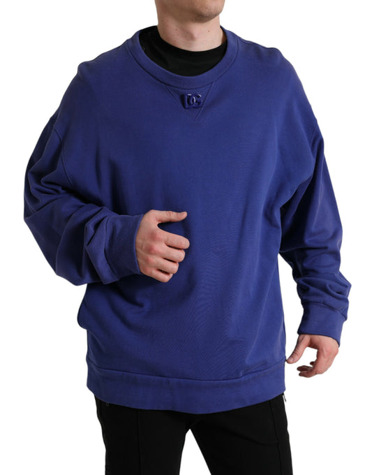 Royal Blue Cotton Crewneck Sweater