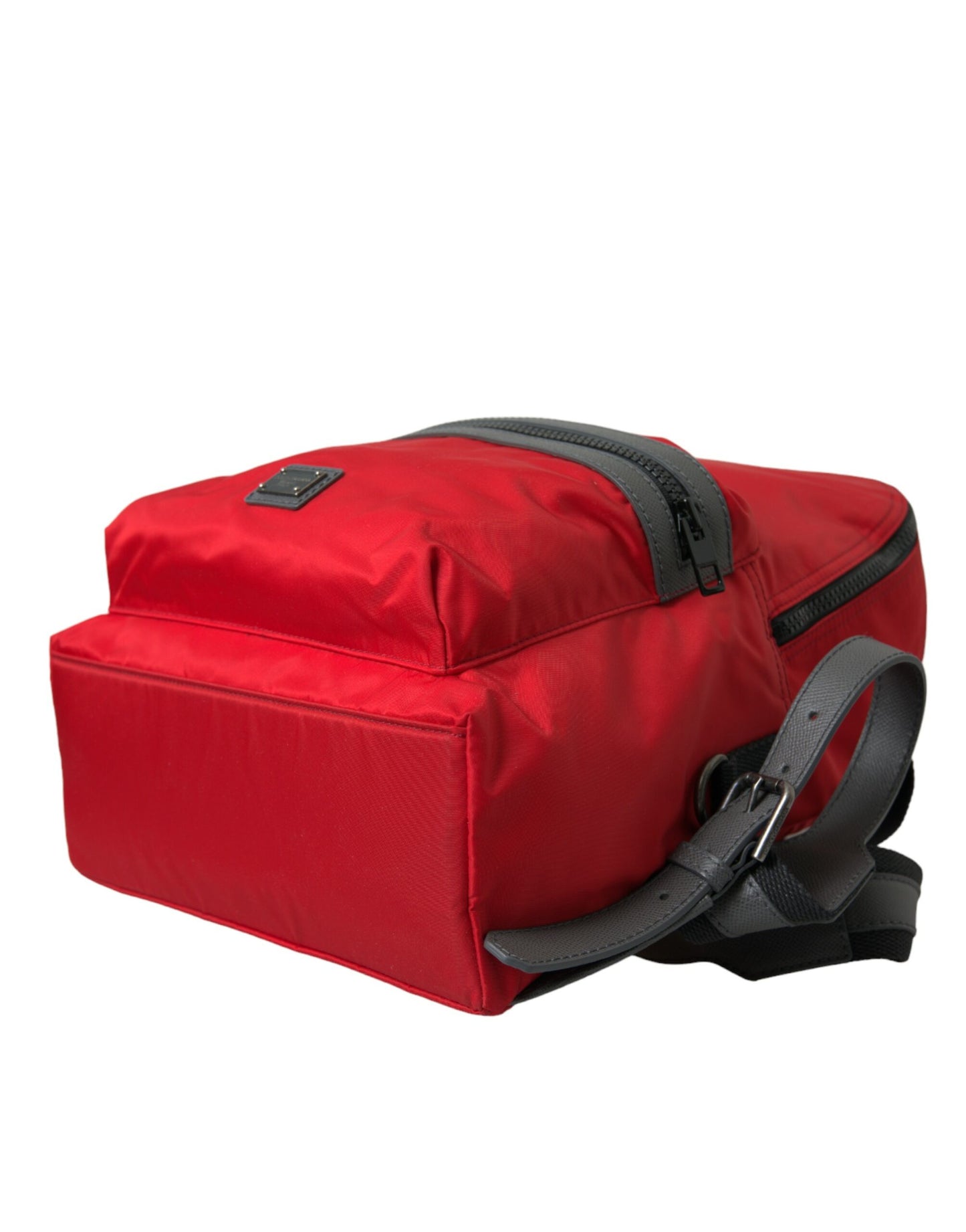 Red Nylon Leather DG Logo School Backpack Bag