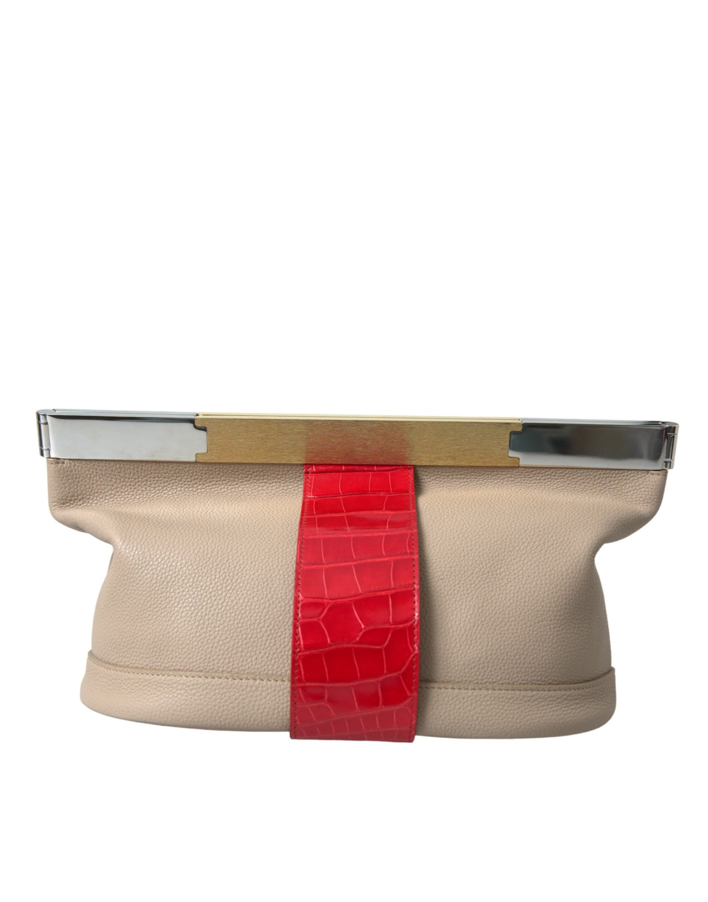 Two Tone Exotic Leather Clutch