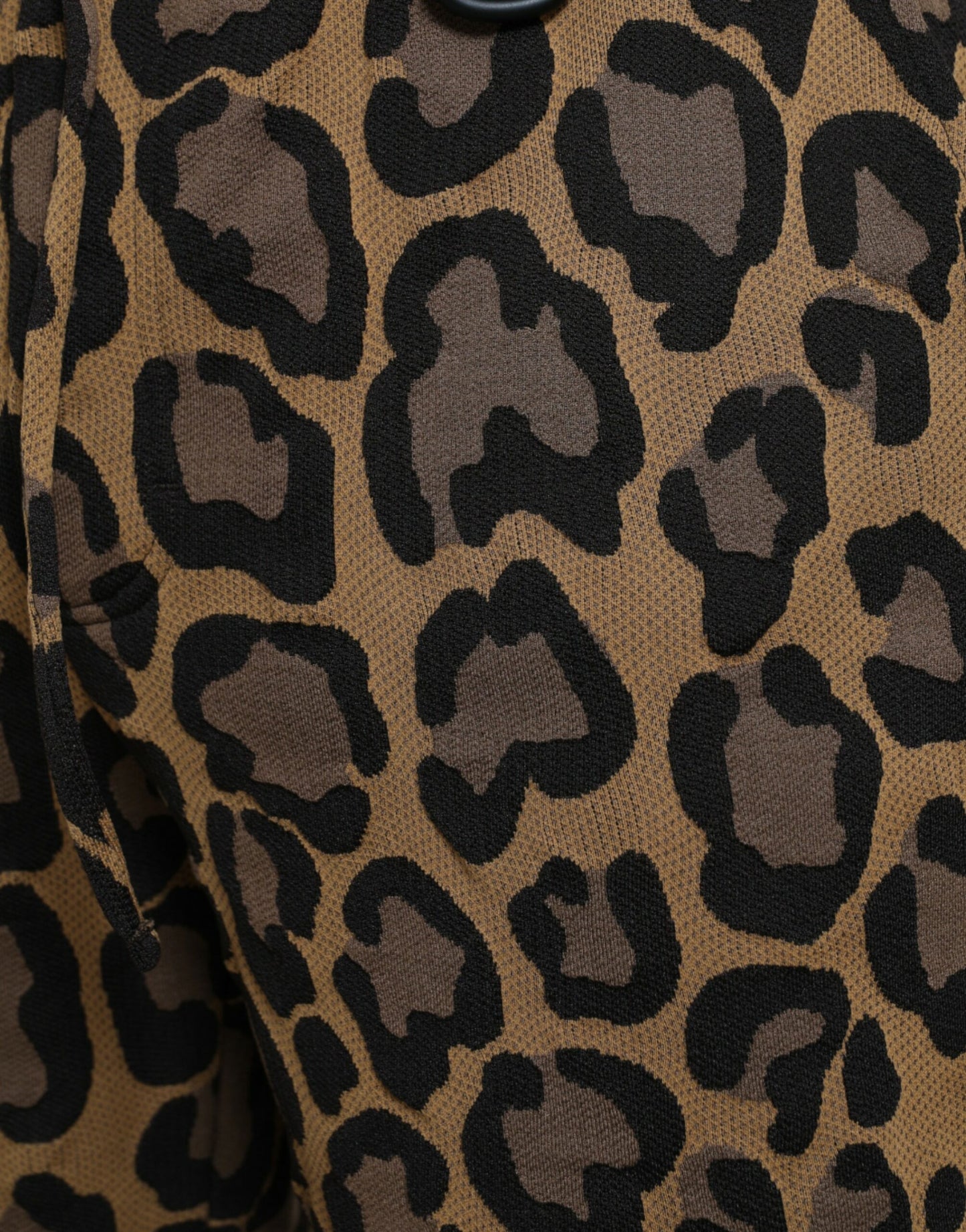 Brown Leopard Print Polyester Jogger Pants