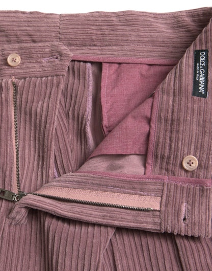Purple Corduroy Cotton Stretch Skinny Pants