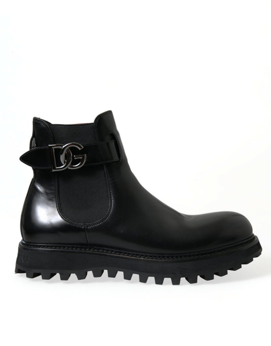 Black Chelsea Belted DG Logo Boots Shoes