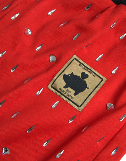 Red Year Of The Pig Jogger Sweatpants Pants