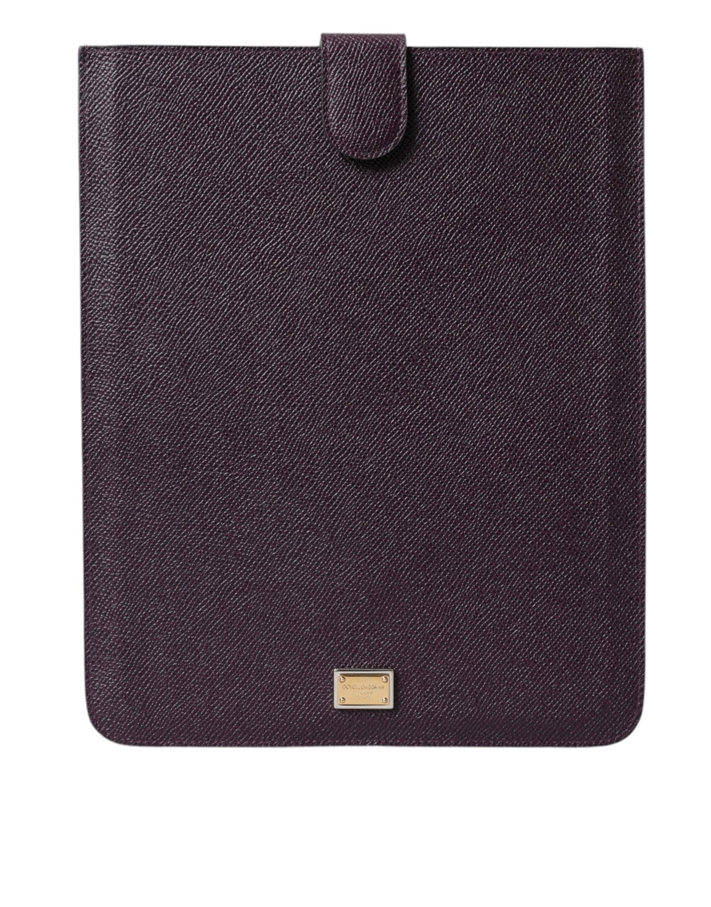 Dark Brown Leather Logo Plaque Cover Sleeve Tablet Case