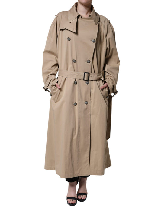 Dolce & Gabbana Women's Khaki Double Breasted Trench Coat Jacket