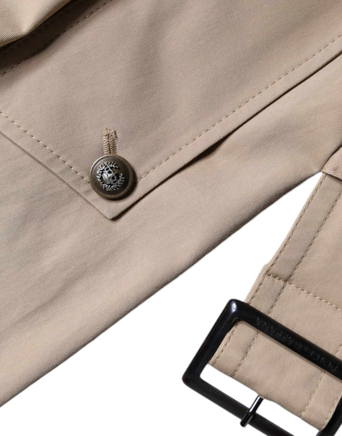 Dolce & Gabbana Women's Khaki Double Breasted Trench Coat Jacket