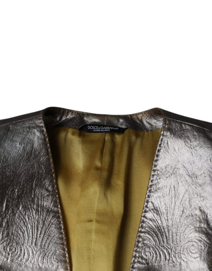 Dolce & Gabbana Men's Single Breasted Polyester & Silk Blazer - Gold Jacquard
