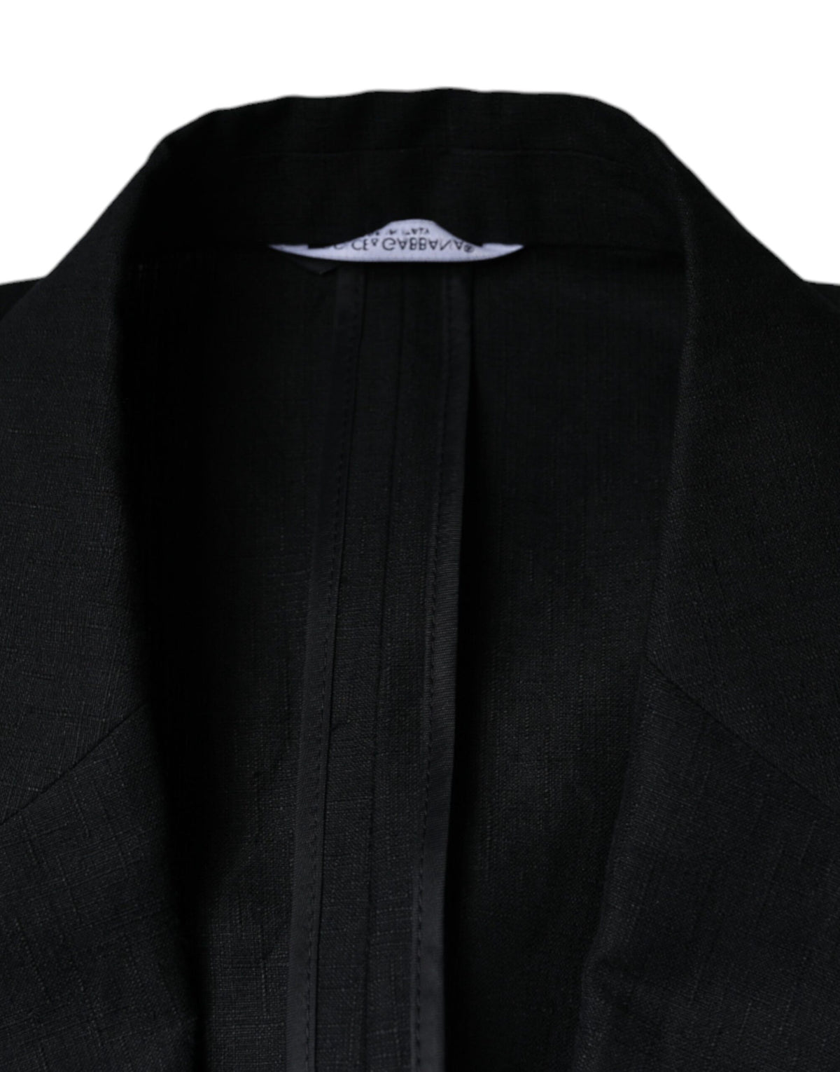 Dolce & Gabbana Men's Double Breasted Linen & Cotton Blazer - Black