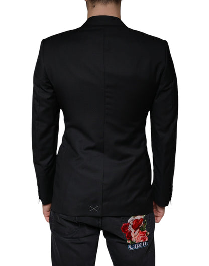 Dolce & Gabbana Men's Single Breasted Virgin Wool Blazer - Black