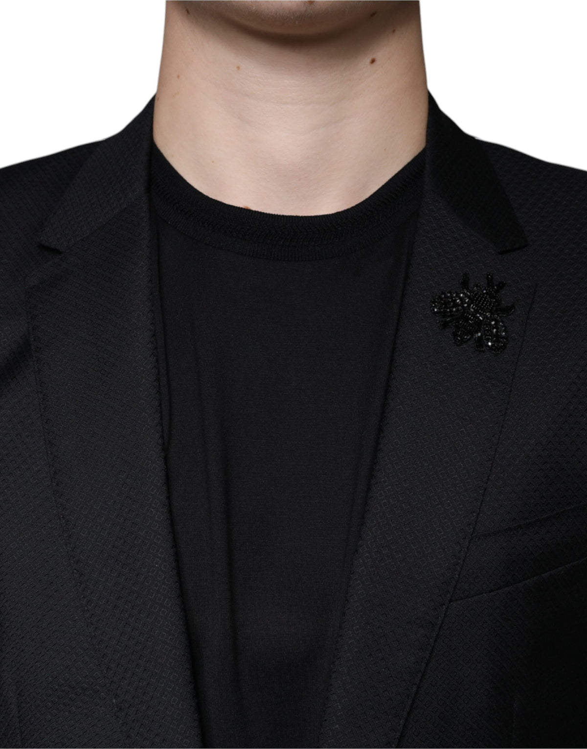 Dolce & Gabbana Men's Single Breasted Virgin Wool Blazer - Black