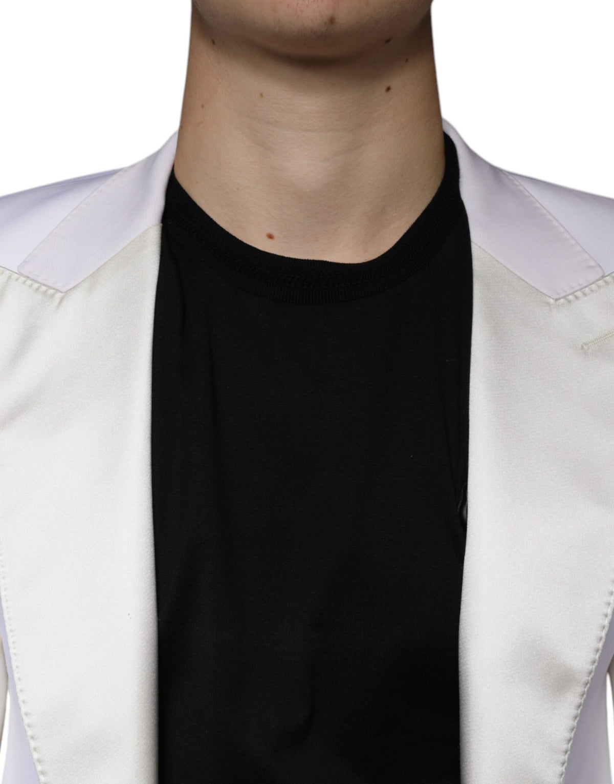 Dolce & Gabbana Men's Single Breasted Virgin Wool & Silk Blazer - White