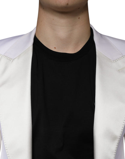 Dolce & Gabbana Men's Single Breasted Virgin Wool & Silk Blazer - White
