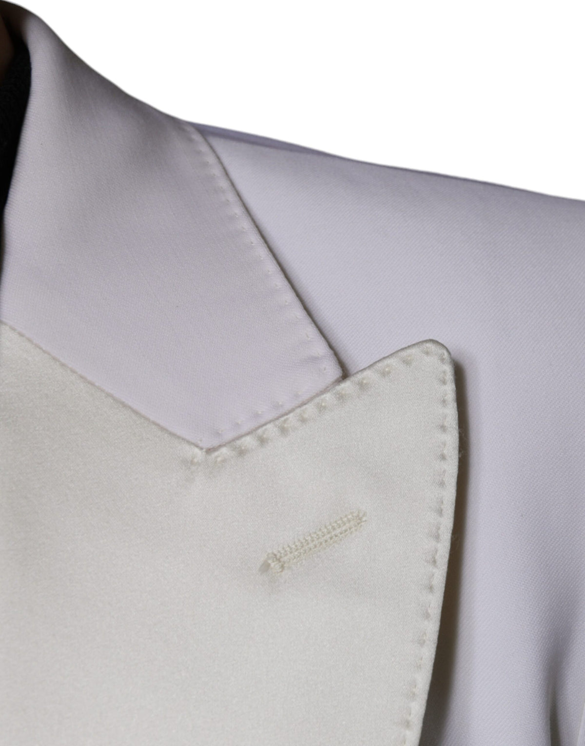 Dolce & Gabbana Men's Single Breasted Virgin Wool & Silk Blazer - White