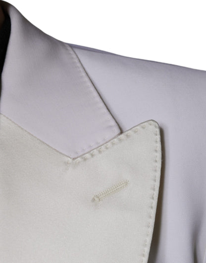 Dolce & Gabbana Men's Single Breasted Virgin Wool & Silk Blazer - White